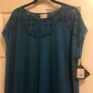 Lace Top Short Sleeve Shirt
